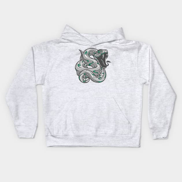 silver and emerald serpent house of ambition Kids Hoodie by FamiFriki_V
